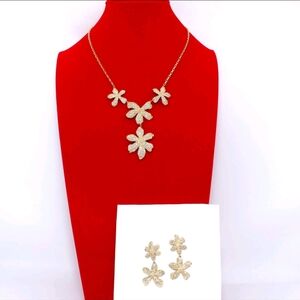 Vince Camuto Gold Blossom Necklace and Earring Set